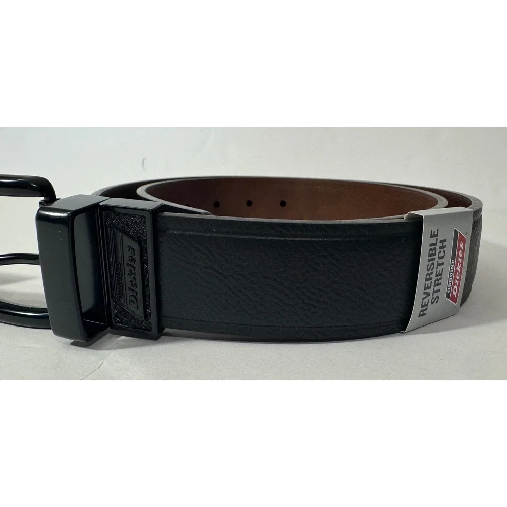 Genuine Dickies Belt Men 38 Black Brown Reversible‎ Stretch Casual NEW